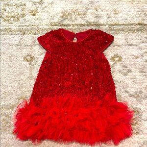 Miipat Toddler Girls Sequin Sparkly Red Dress 2-3T